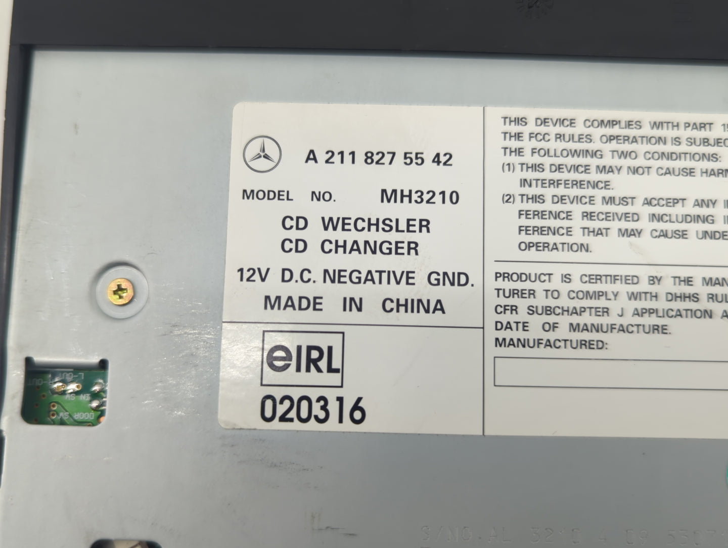 2005 Mercedes-Benz Slk200 Radio AM FM Cd Player Receiver Replacement P/N:A 211 827 55 42 Fits OEM Used Auto Parts - Oemuseda