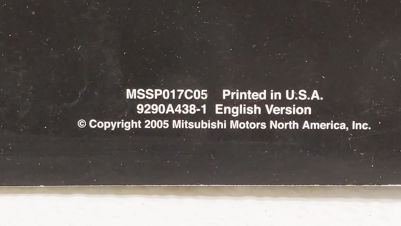 2005 Mitsubishi Galant Owners Manual Book Guide OEM Used Auto Parts - Oemusedautoparts1.com