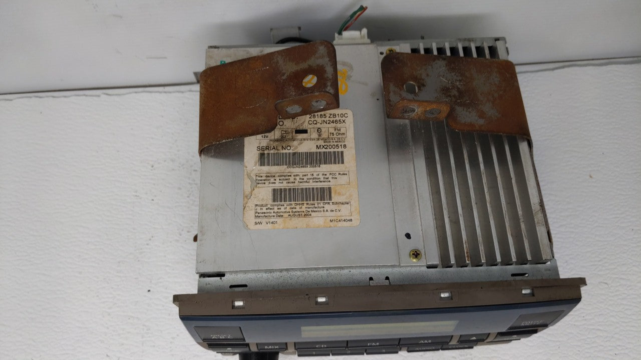 2005-2006 Nissan Altima Radio AM FM Cd Player Receiver Replacement P/N:28185 ZB10C 28185 ZB00A Fits Fits 2005 2006 OEM Used 