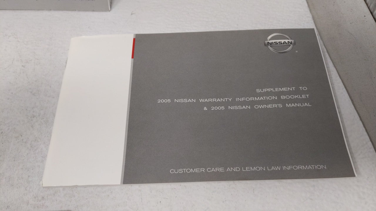 2005 Nissan Altima Owners Manual Book Guide OEM Used Auto Parts - Oemusedautoparts1.com