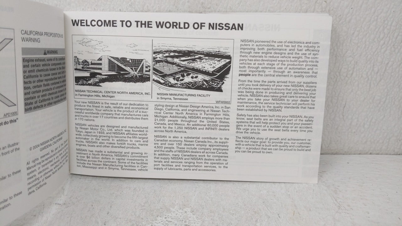 2005 Nissan Altima Owners Manual Book Guide OEM Used Auto Parts - Oemusedautoparts1.com