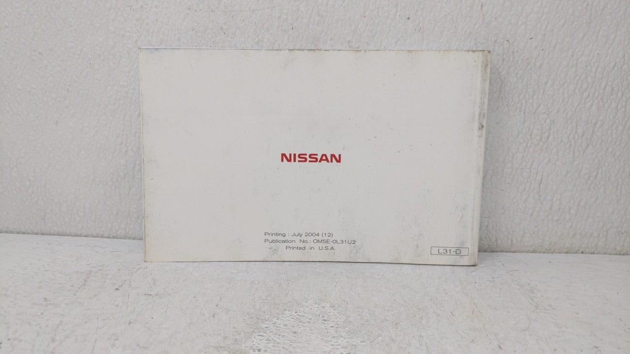 2005 Nissan Altima Owners Manual Book Guide OEM Used Auto Parts - Oemusedautoparts1.com