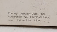 2005 Nissan Altima Owners Manual Book Guide P/N:OM5E-OL31U0 OEM Used Auto Parts - Oemusedautoparts1.com