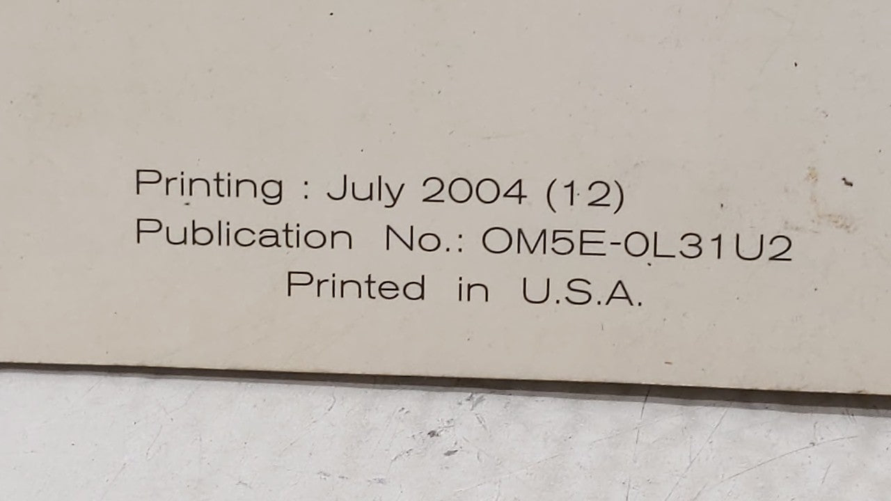 2005 Nissan Altima Owners Manual Book Guide OEM Used Auto Parts - Oemusedautoparts1.com