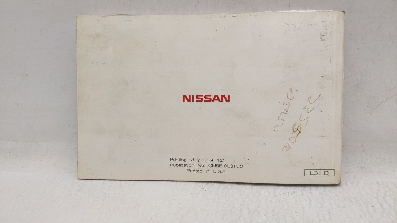 2005 Nissan Altima Owners Manual Book Guide OEM Used Auto Parts - Oemusedautoparts1.com