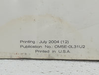 2005 Nissan Altima Owners Manual Book Guide OEM Used Auto Parts - Oemusedautoparts1.com