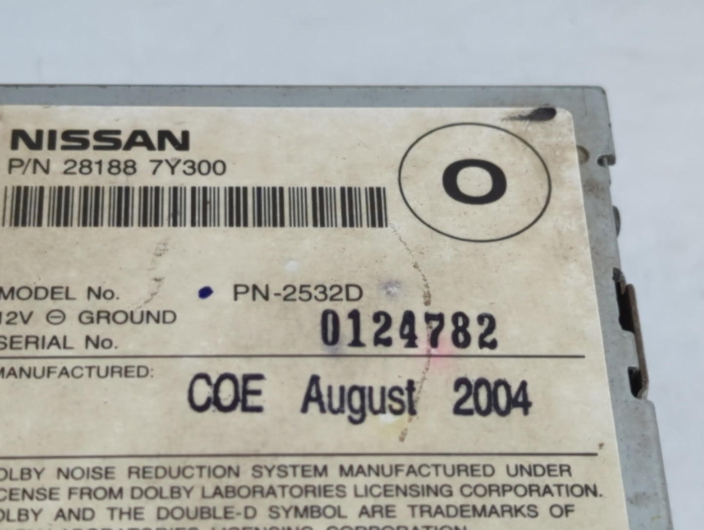 2004-2005 Nissan Maxima Radio AM FM Cd Player Receiver Replacement P/N:28188 7Y300 Fits Fits 2004 2005 OEM Used Auto Parts -