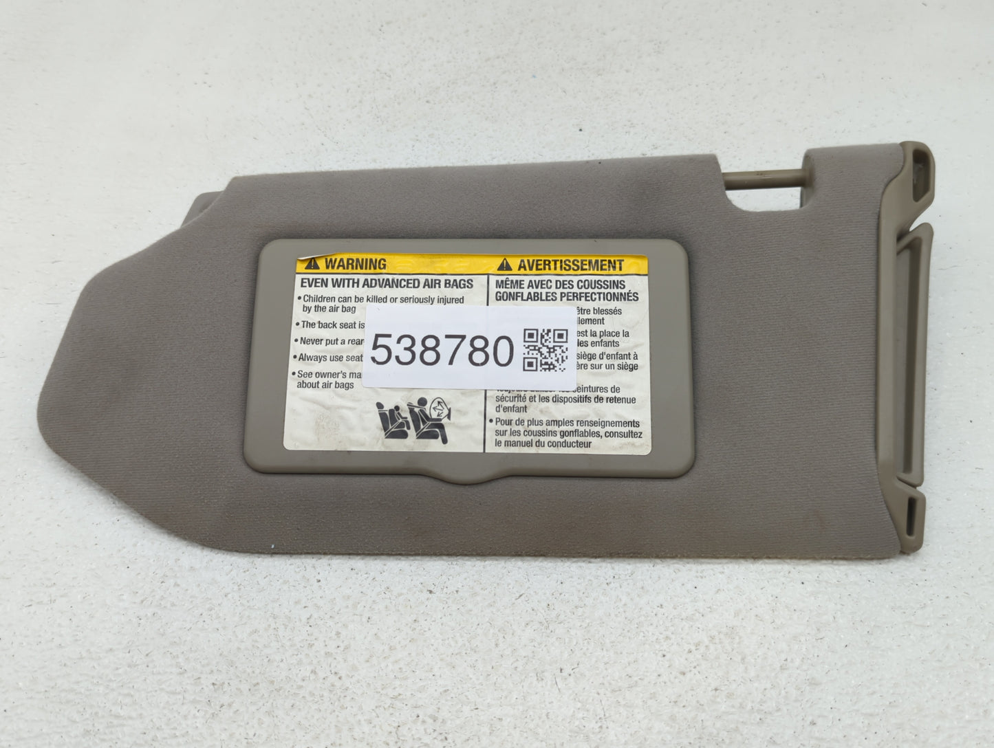 2005 Nissan Maxima Sun Visor Shade Replacement Passenger Right Mirror Fits OEM Used Auto Parts - Oemusedautoparts1.com