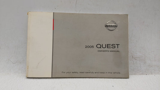 2005 Nissan Quest Owners Manual Book Guide OEM Used Auto Parts - Oemusedautoparts1.com