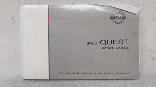 2005 Nissan Quest Owners Manual Book Guide OEM Used Auto Parts - Oemusedautoparts1.com