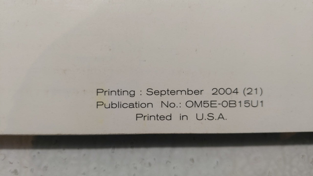 2005 Nissan Sentra Owners Manual Book Guide P/N:OM5E-0B15U1 OEM Used Auto Parts - Oemusedautoparts1.com