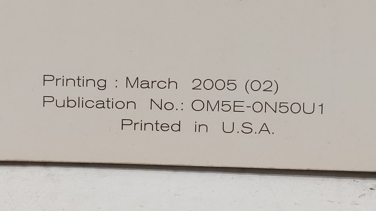 2005 Nissan Xterra Owners Manual Book Guide OEM Used Auto Parts - Oemusedautoparts1.com