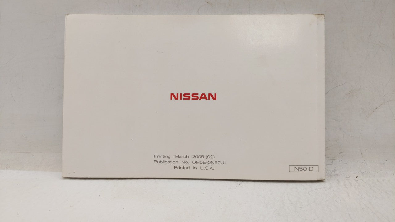2005 Nissan Xterra Owners Manual Book Guide OEM Used Auto Parts - Oemusedautoparts1.com