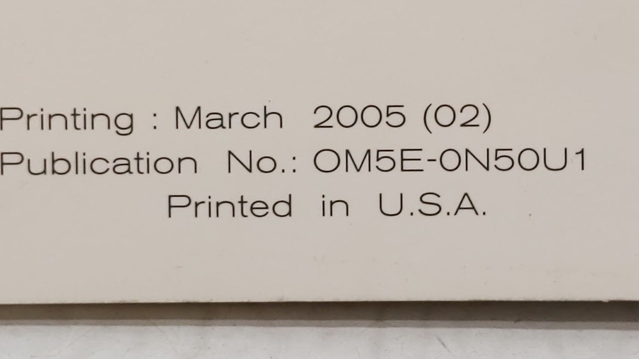 2005 Nissan Xterra Owners Manual Book Guide OEM Used Auto Parts - Oemusedautoparts1.com