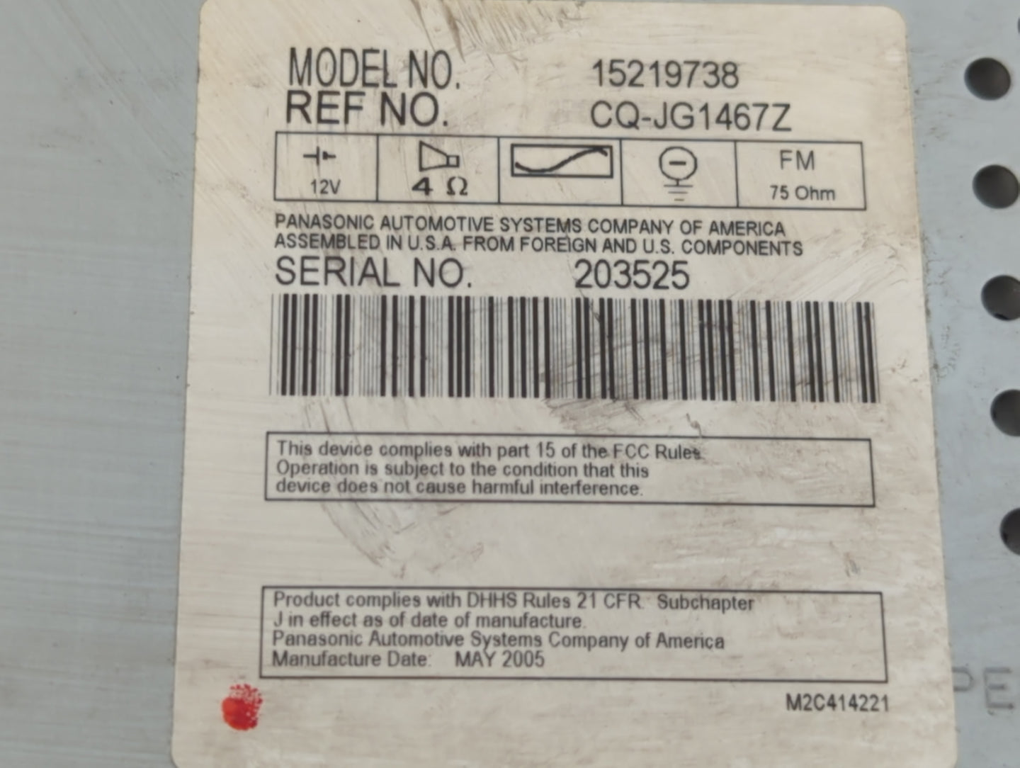 2005-2005 Saturn Ion Am Fm Cd Player Radio Receiver - Oemusedautoparts1.com
