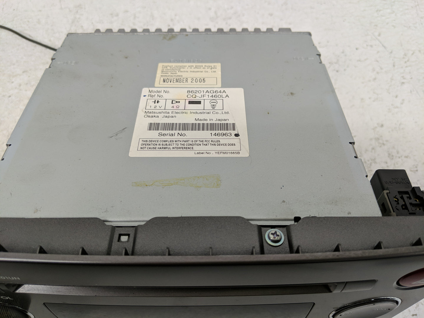 2005-2006 Subaru Legacy Radio AM FM Cd Player Receiver Replacement Fits Fits 2005 2006 OEM Used Auto Parts - Oemusedautopart