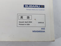 2005 Subaru Legacy Owners Manual Book Guide P/N:MSA5M0504A OEM Used Auto Parts - Oemusedautoparts1.com