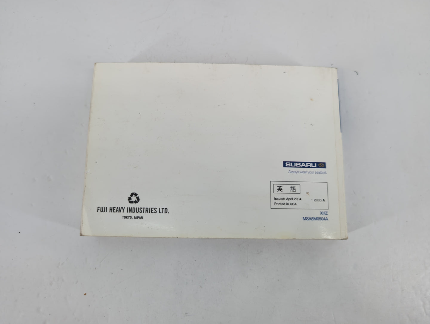 2005 Subaru Legacy Owners Manual Book Guide P/N:MSA5M0504A OEM Used Auto Parts - Oemusedautoparts1.com