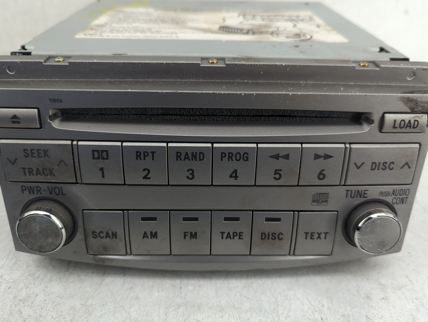 2005-2007 Toyota Avalon Radio AM FM Cd Player Receiver Replacement P/N:11806 Fits Fits 2005 2006 2007 OEM Used Auto Parts - 