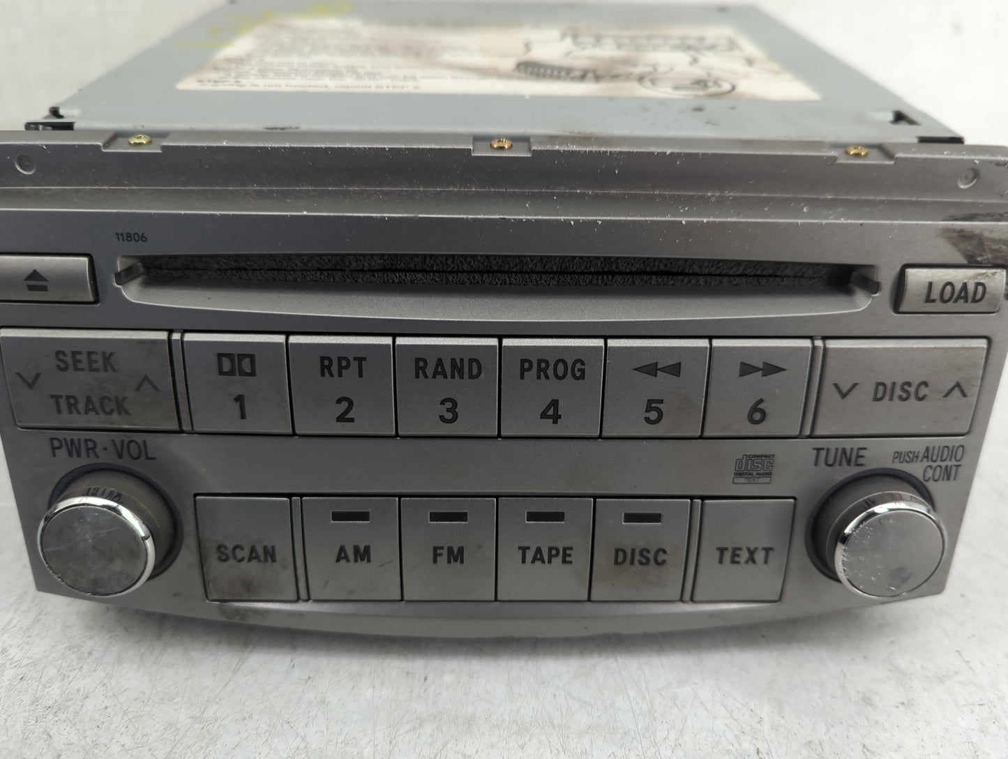 2005-2007 Toyota Avalon Radio AM FM Cd Player Receiver Replacement P/N:11806 Fits Fits 2005 2006 2007 OEM Used Auto Parts - 