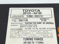 2005-2006 Toyota Camry Radio AM FM Cd Player Receiver Replacement P/N:86120-AA160 122000-6350C101 Fits Fits 2005 2006 OEM Us