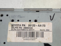 2005-2006 Toyota Camry Radio AM FM Cd Player Receiver Replacement P/N:86120-AA170 28002444, AD6809 Fits Fits 2005 2006 OEM U