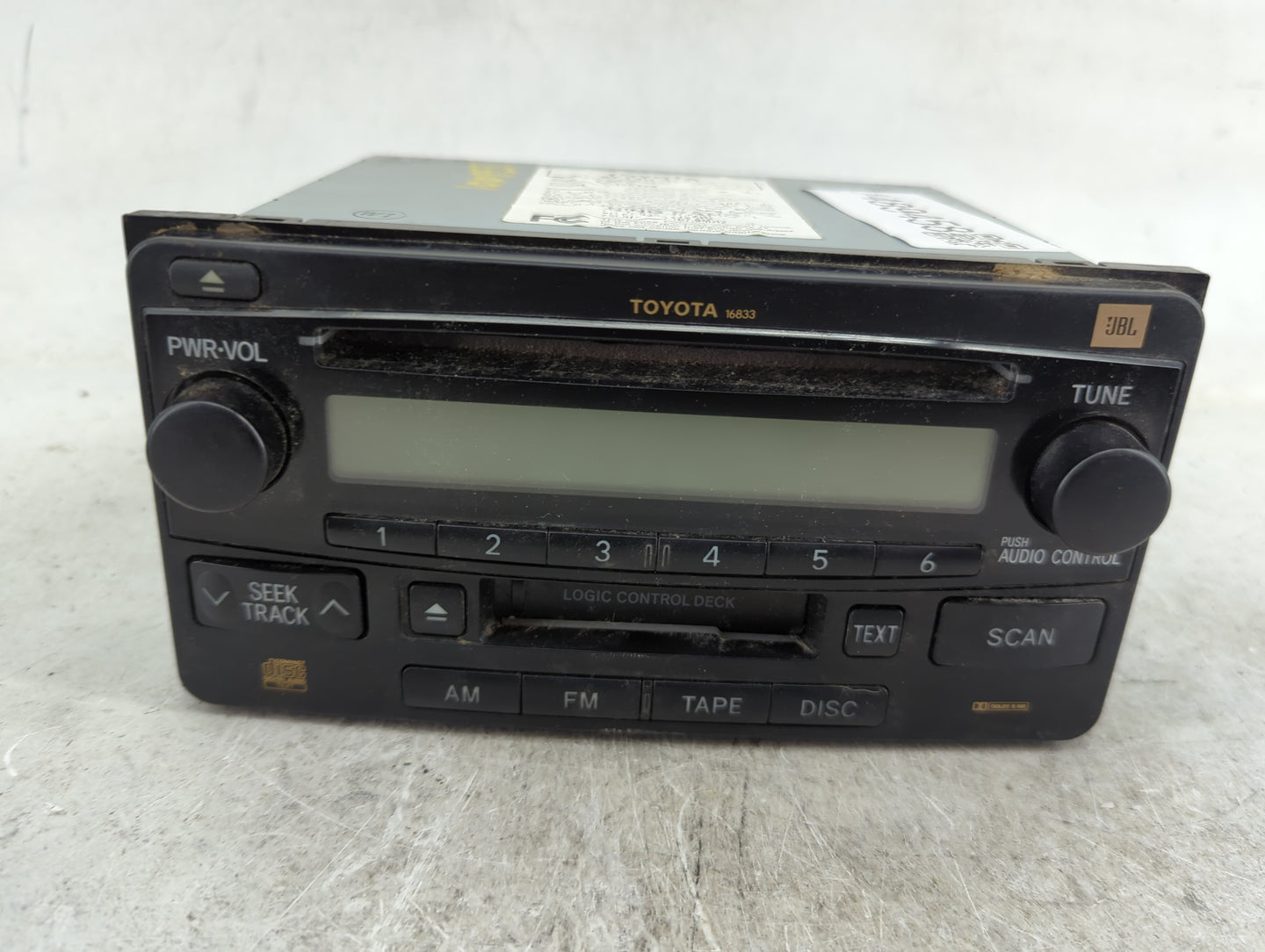 2004-2007 Toyota Highlander Radio AM FM Cd Player Receiver Replacement P/N:16833 Fits Fits 2004 2005 2006 2007 OEM Used Auto