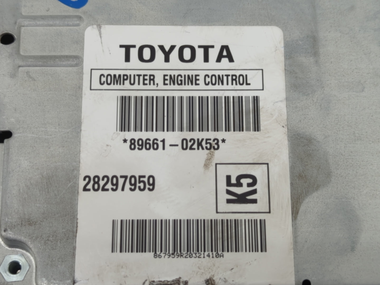2004-2007 Toyota Matrix PCM Engine Control Computer ECU ECM PCU OEM P/N:89661-02K53 Fits Fits 2004 2005 2006 2007 OEM Used A