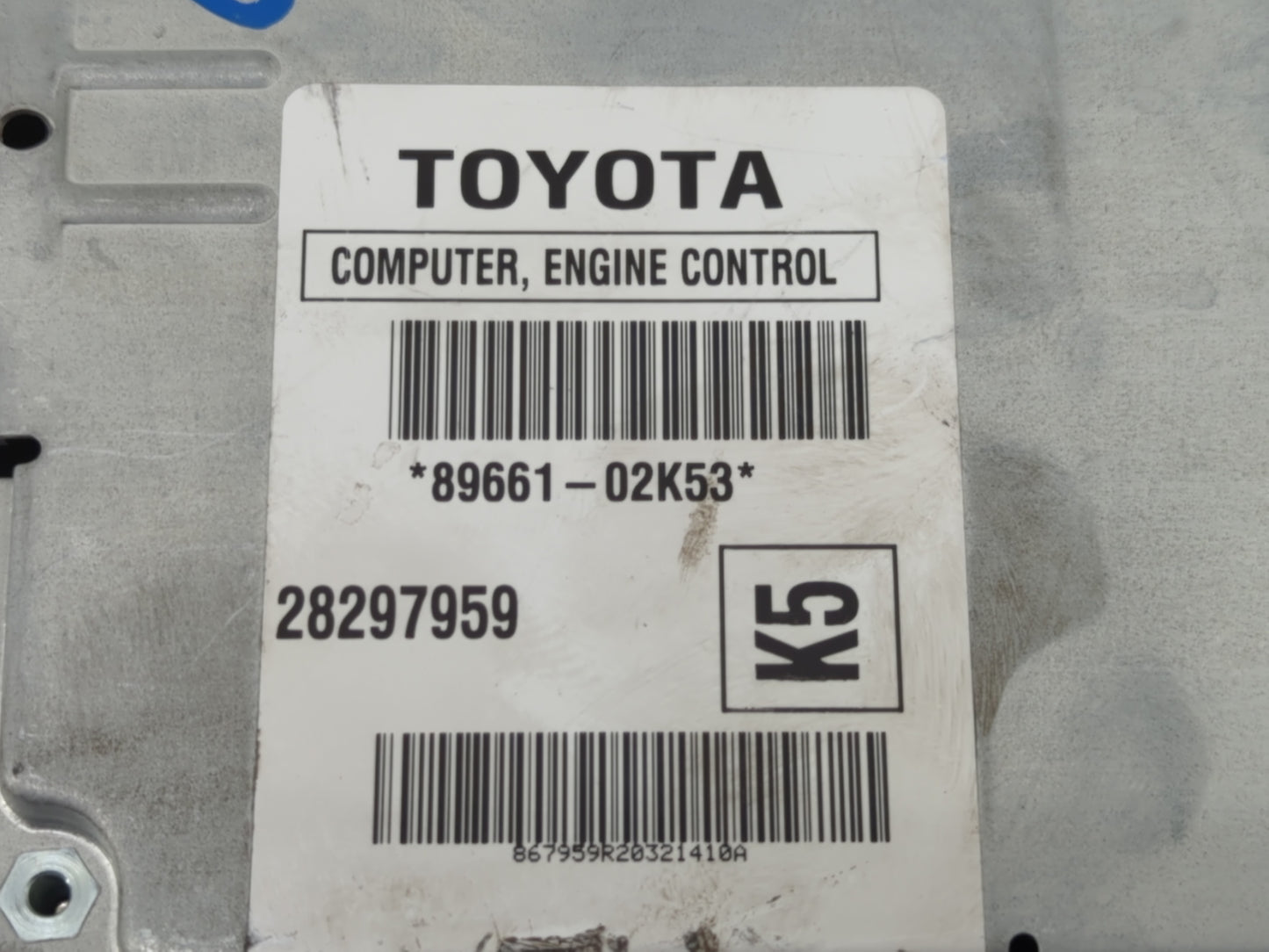 2004-2007 Toyota Matrix PCM Engine Control Computer ECU ECM PCU OEM P/N:89661-02K53 Fits Fits 2004 2005 2006 2007 OEM Used A