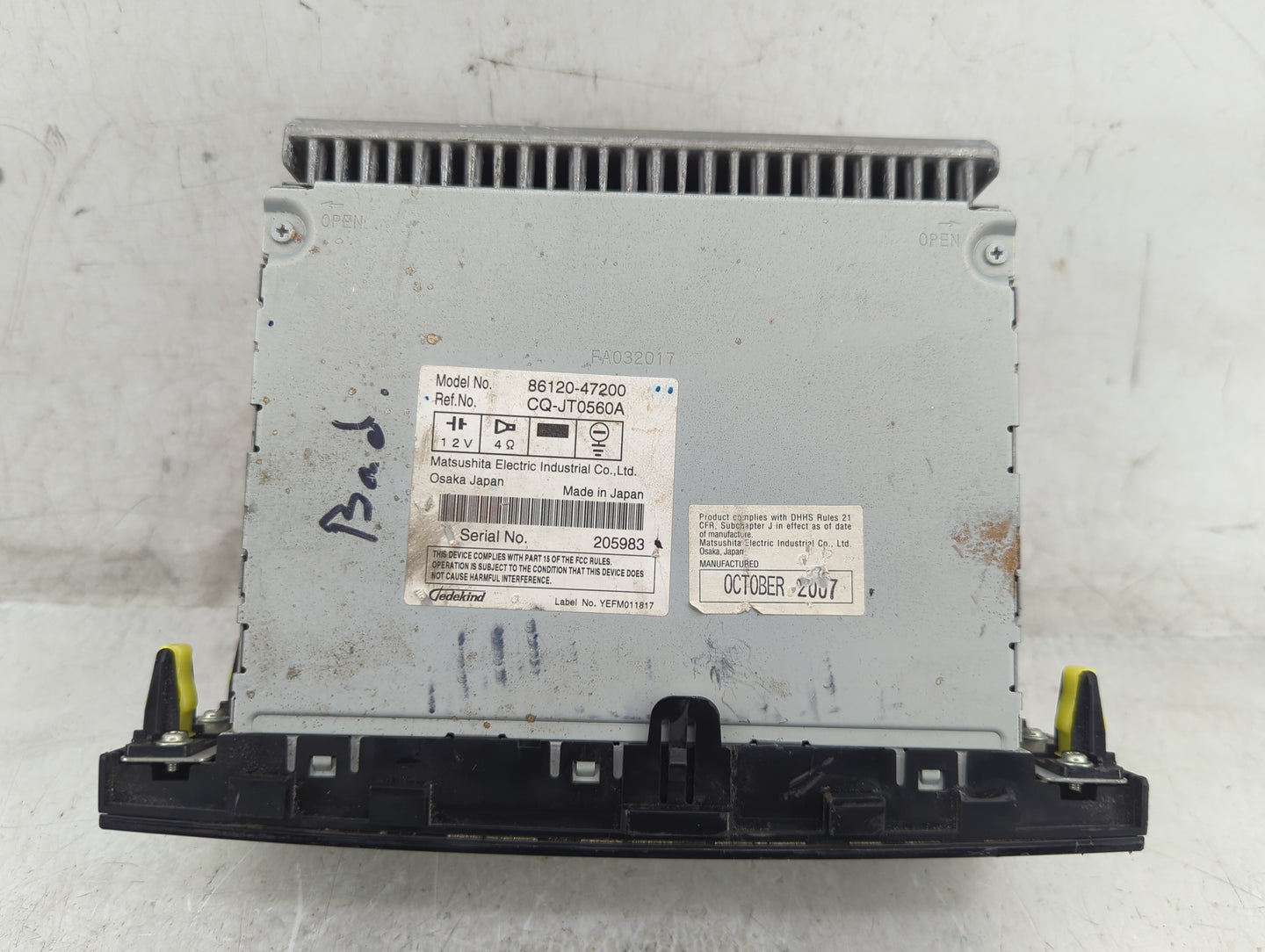 2004-2006 Toyota Prius Radio AM FM Cd Player Receiver Replacement P/N:86120-47200 Fits Fits 2004 2005 2006 OEM Used Auto Par