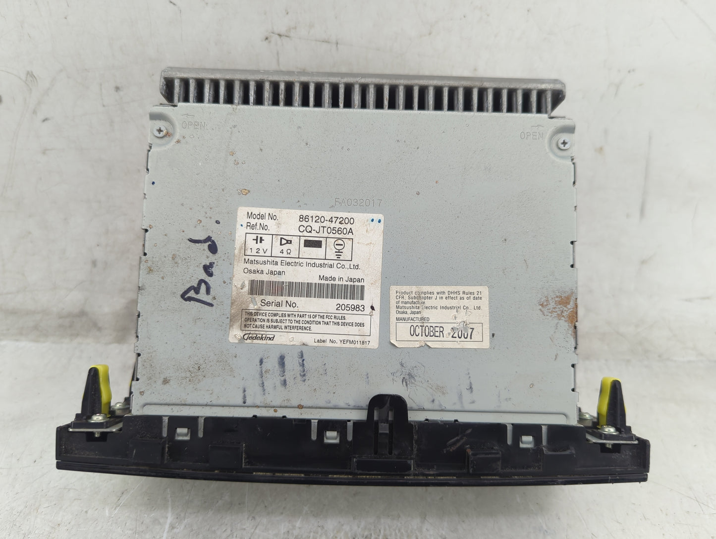 2004-2006 Toyota Prius Radio AM FM Cd Player Receiver Replacement P/N:86120-47200 Fits Fits 2004 2005 2006 OEM Used Auto Par
