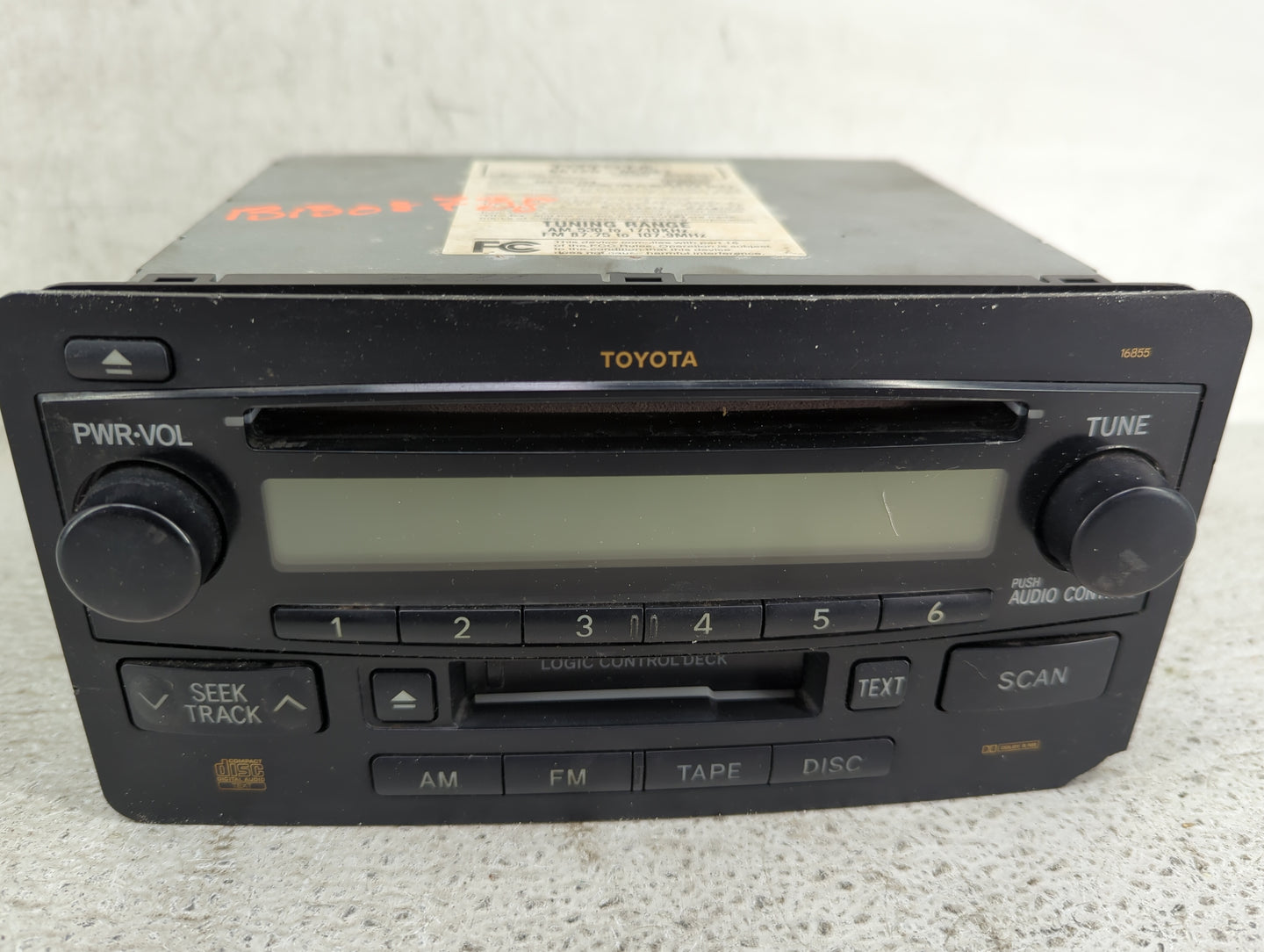 2005-2006 Toyota Tundra Radio AM FM Cd Player Receiver Replacement P/N:86120-0C081 16855 Fits Fits 2005 2006 OEM Used Auto P