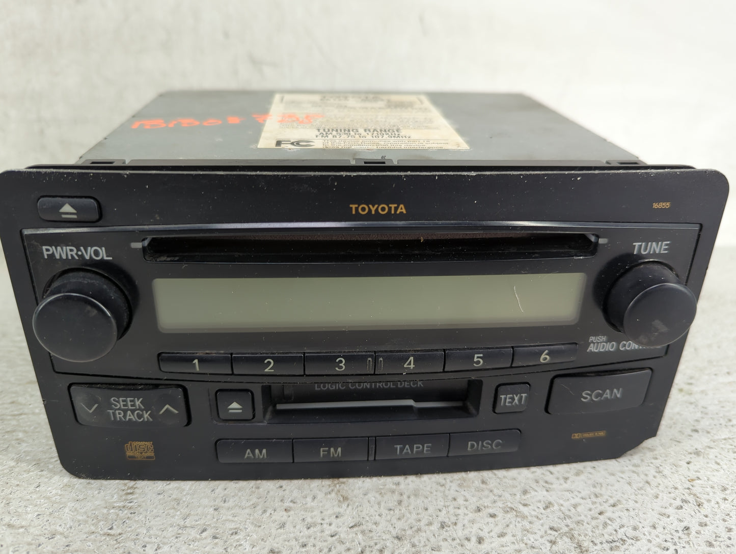 2005-2006 Toyota Tundra Radio AM FM Cd Player Receiver Replacement P/N:86120-0C081 16855 Fits Fits 2005 2006 OEM Used Auto P
