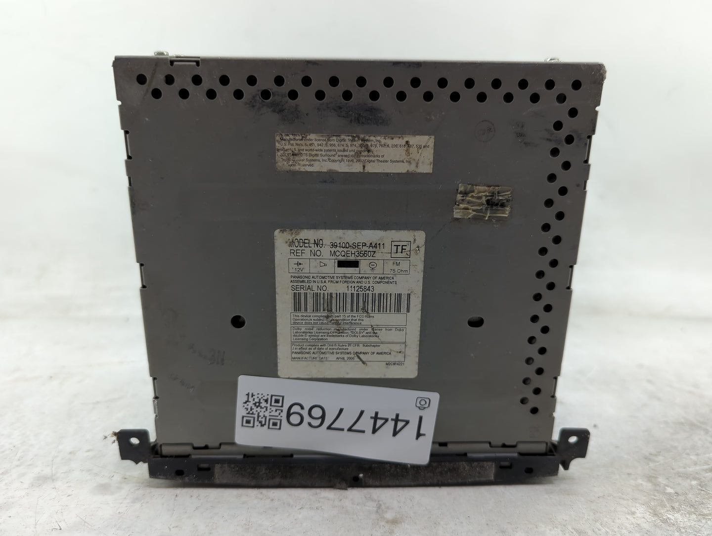 2004-2006 Acura Tl Radio AM FM Cd Player Receiver Replacement P/N:39100-SEP-A411 MCQEH3560Z Fits Fits 2004 2005 2006 OEM Use