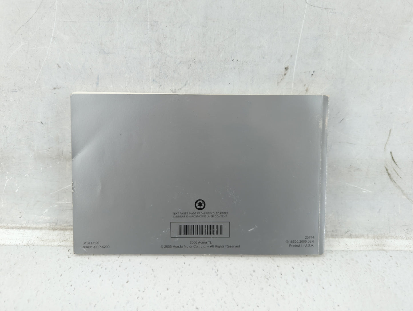 2006 Acura Tl Owners Manual Book Guide P/N:00X31-SEP-6200 OEM Used Auto Parts - Oemusedautoparts1.com