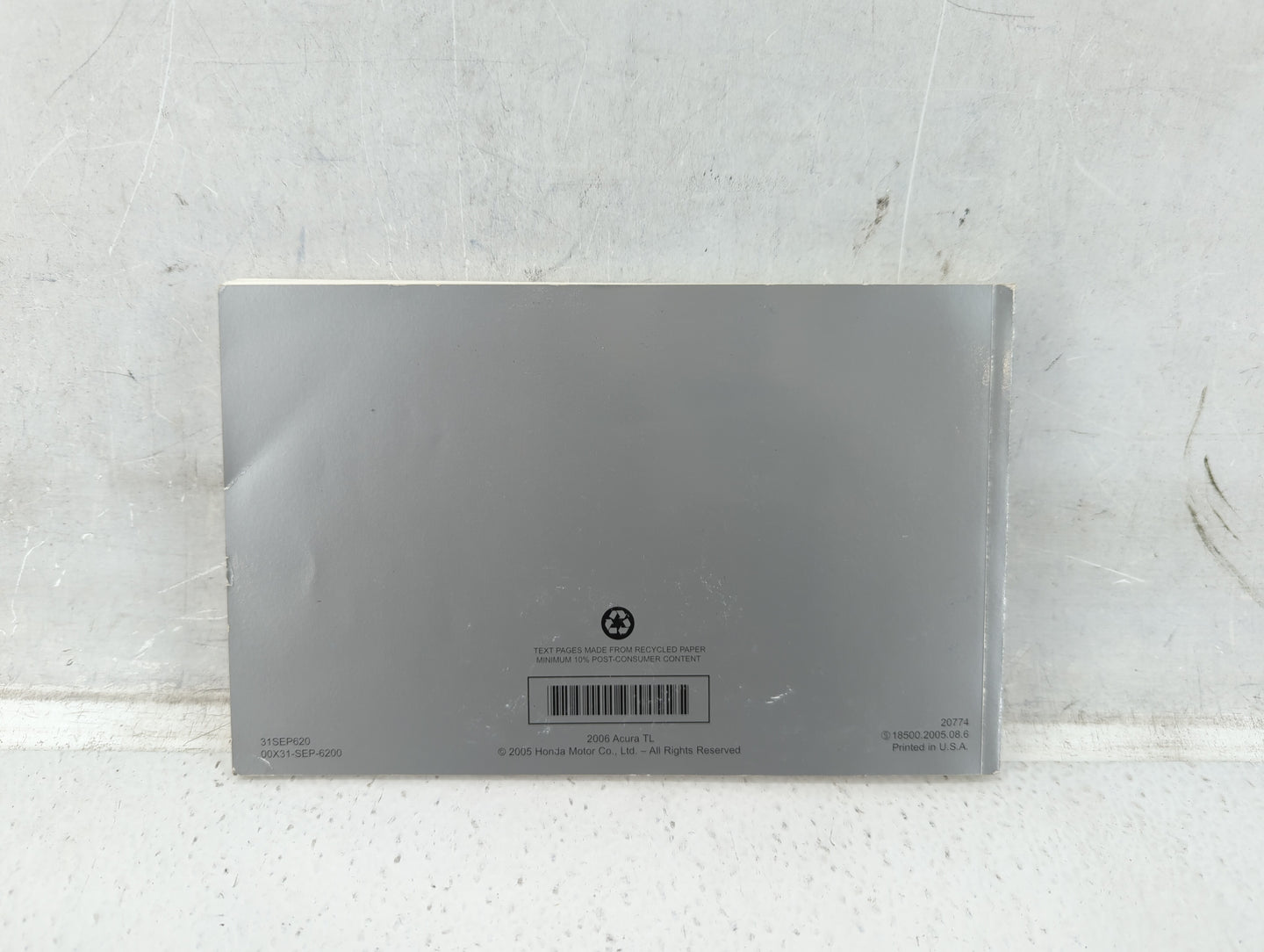 2006 Acura Tl Owners Manual Book Guide P/N:00X31-SEP-6200 OEM Used Auto Parts - Oemusedautoparts1.com