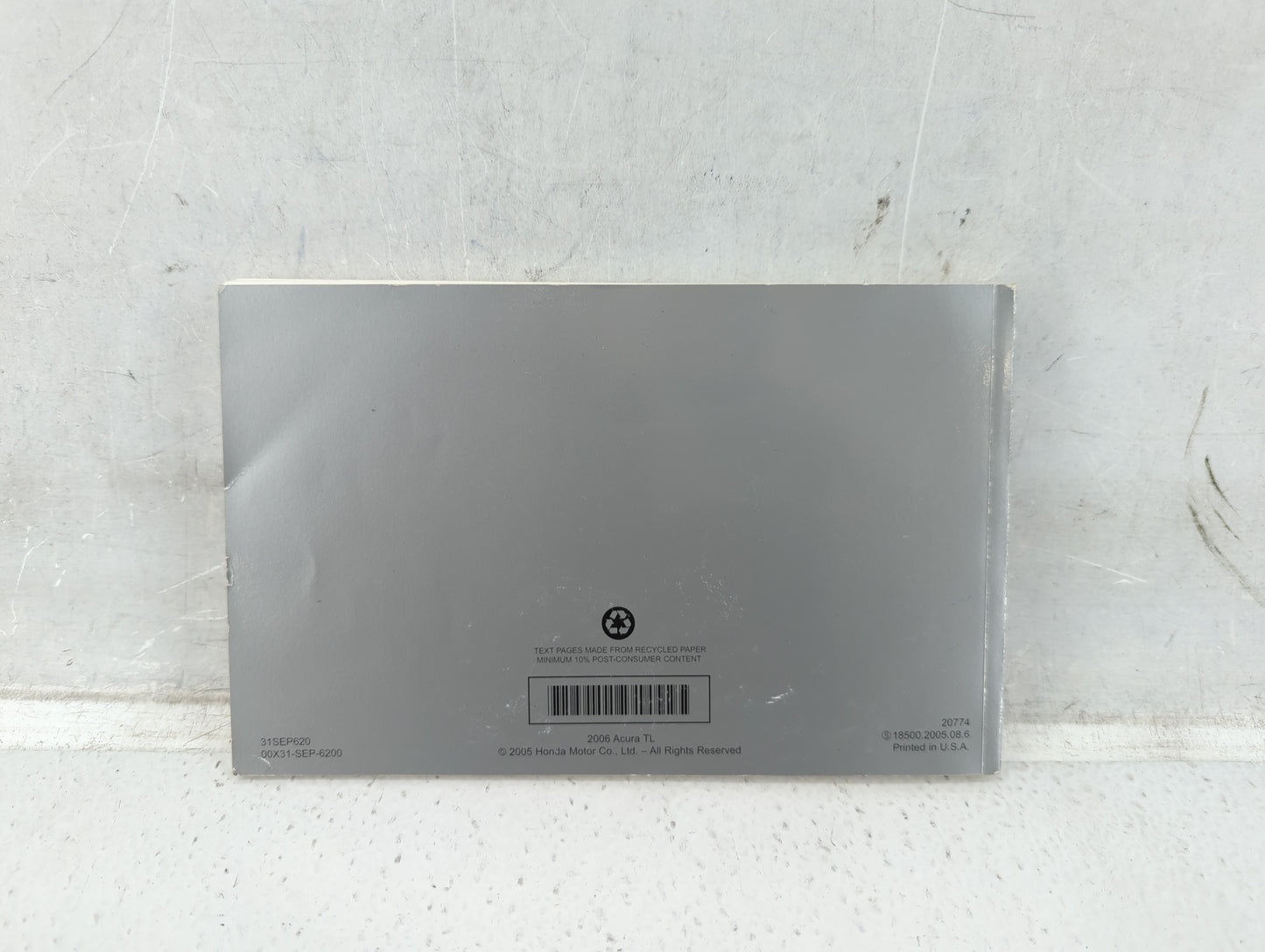 2006 Acura Tl Owners Manual Book Guide P/N:00X31-SEP-6200 OEM Used Auto Parts - Oemusedautoparts1.com