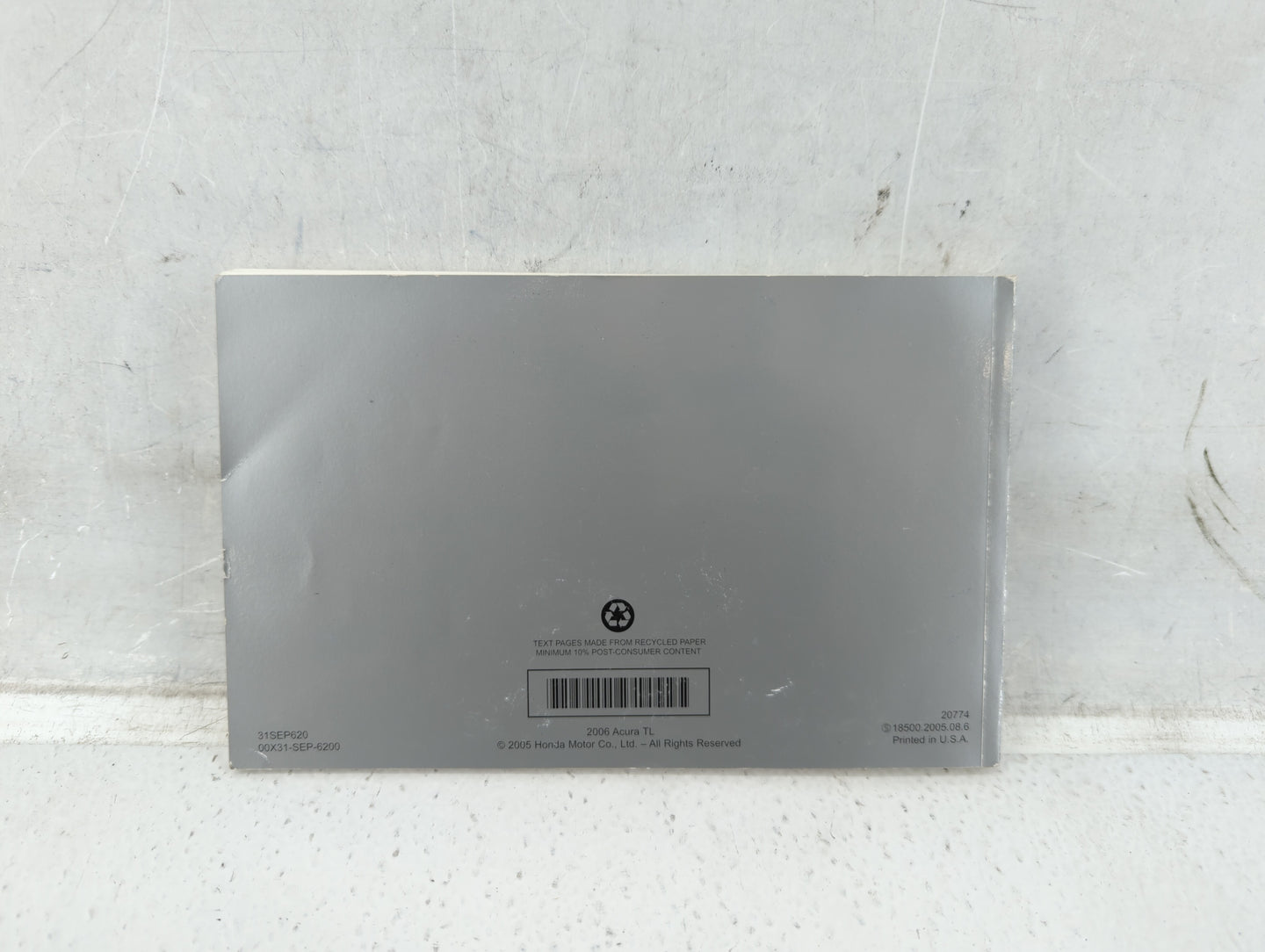2006 Acura Tl Owners Manual Book Guide P/N:00X31-SEP-6200 OEM Used Auto Parts - Oemusedautoparts1.com