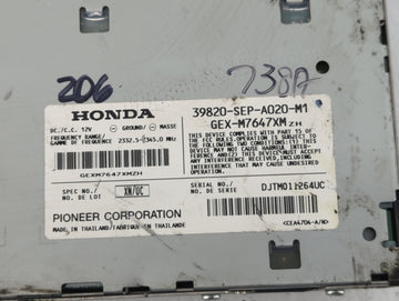2004-2006 Acura Tl Radio AM FM Cd Player Receiver Replacement P/N:39100-SEP-A020 39100-SEP-A010 Fits Fits 2004 2005 2006 OEM Used Auto Parts