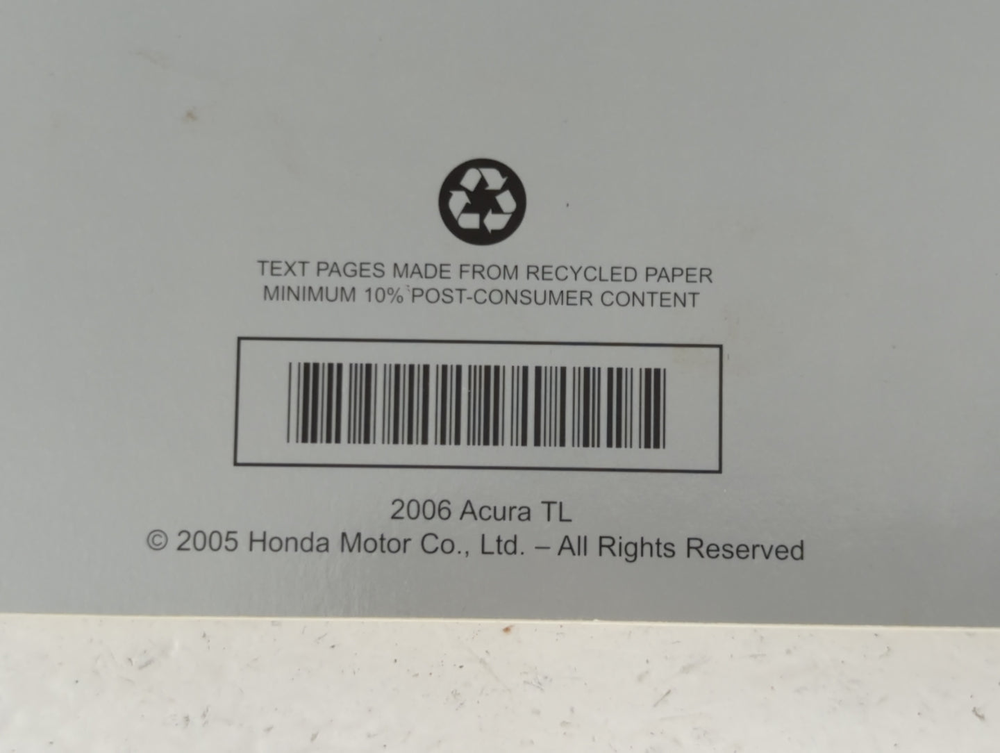 2006 Acura Tl Owners Manual Book Guide OEM Used Auto Parts - Oemusedautoparts1.com