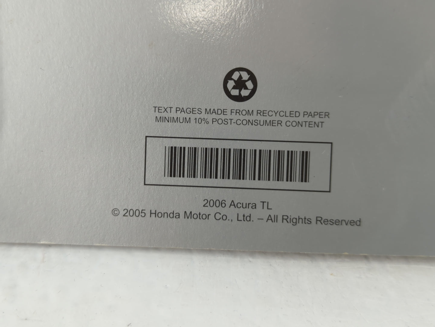 2006 Acura Tl Owners Manual Book Guide P/N:31SEP620 00X31-SEP-6201 OEM Used Auto Parts - Oemusedautoparts1.com
