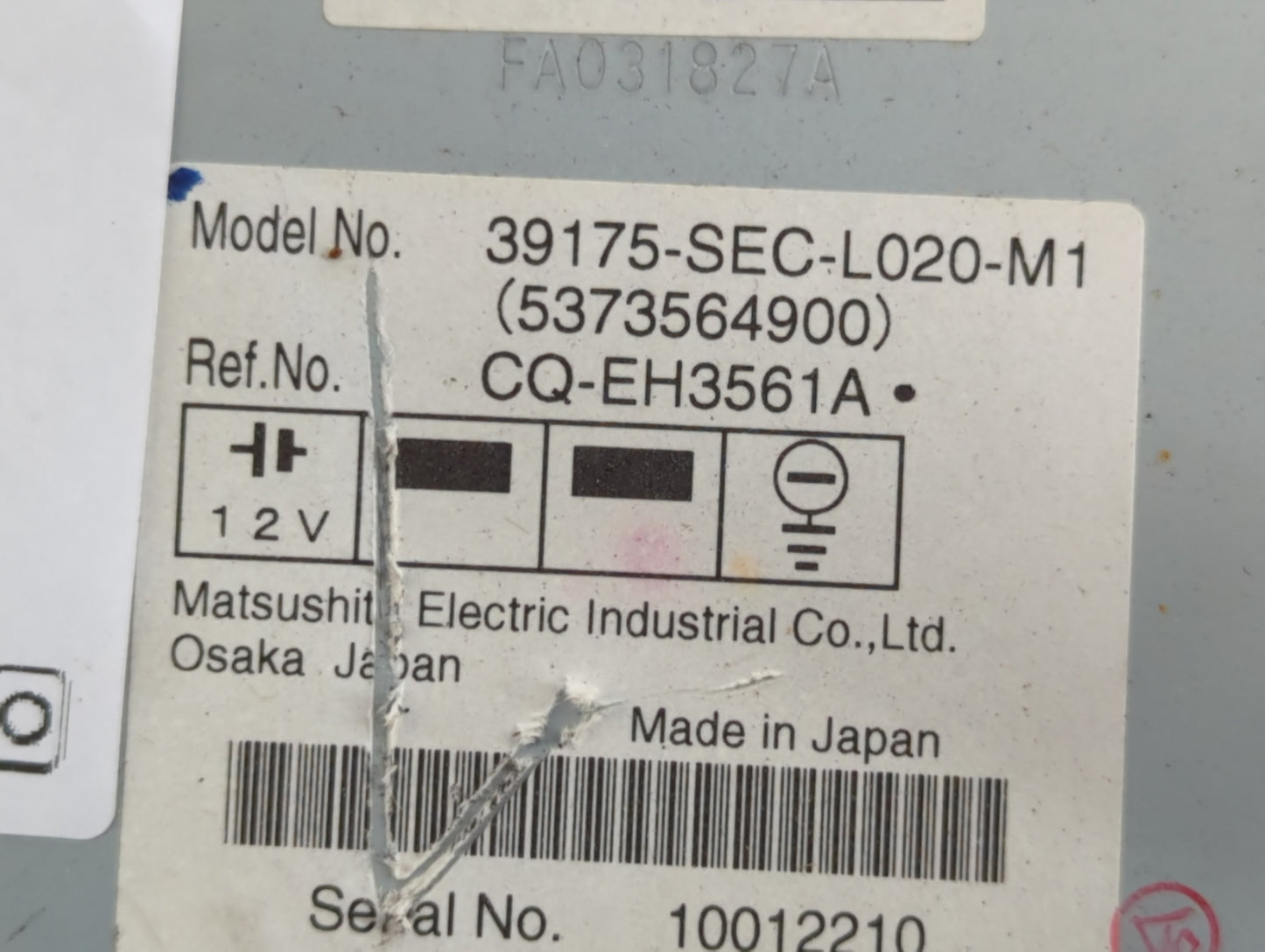 2006 Acura Tsx Radio AM FM Cd Player Receiver Replacement P/N:39175-SEC-L020-M1 Fits OEM Used Auto Parts - Oemusedautoparts1