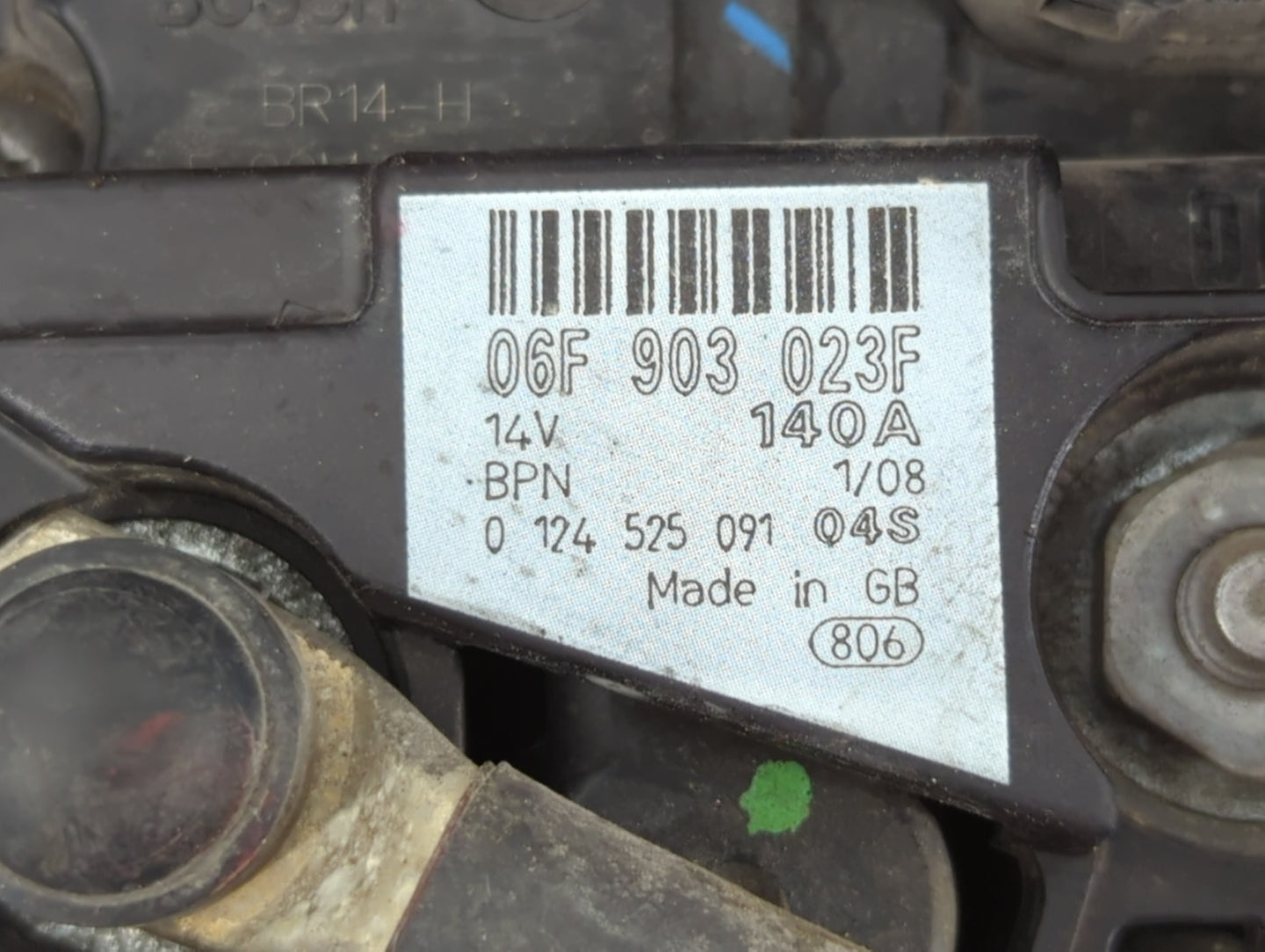 2006-2013 Audi A3 Alternator Replacement Generator Charging Assembly Engine OEM P/N:06F 903 023F Fits OEM Used Auto Parts - 