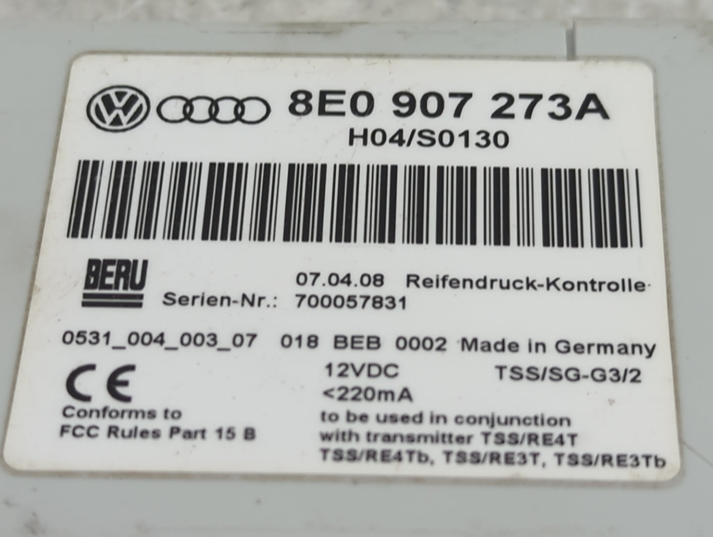 2003-2009 Audi A4 Suspension Control Module 8e0907273a - Oemusedautoparts1.com