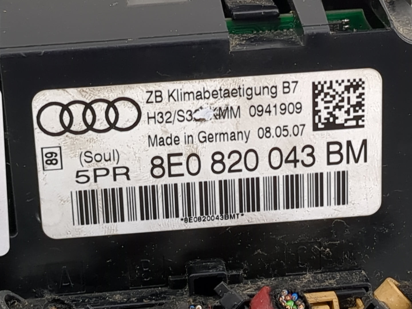2005-2009 Audi A4 Climate Control Module Temperature AC/Heater Replacement P/N:8E0 820 043 BM Fits Fits 2005 2006 2007 2008 