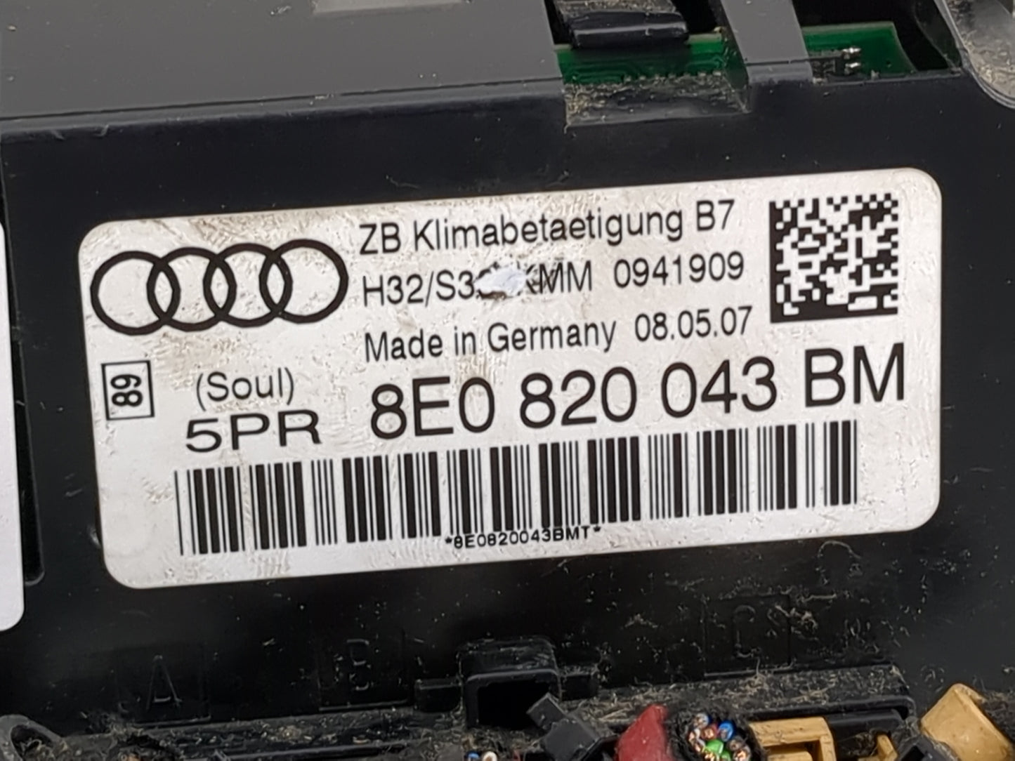 2005-2009 Audi A4 Climate Control Module Temperature AC/Heater Replacement P/N:8E0 820 043 BM Fits Fits 2005 2006 2007 2008 