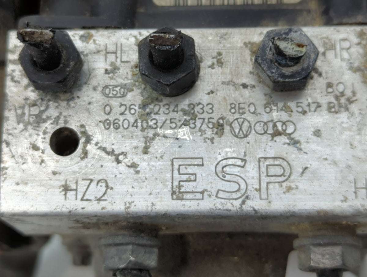 2006 Audi A4 Anti-Lock Brake ABS Pump Module Actuator OEM P/N:0 265 234 833 Fits OEM Used Auto Parts - Oemusedautoparts1.com