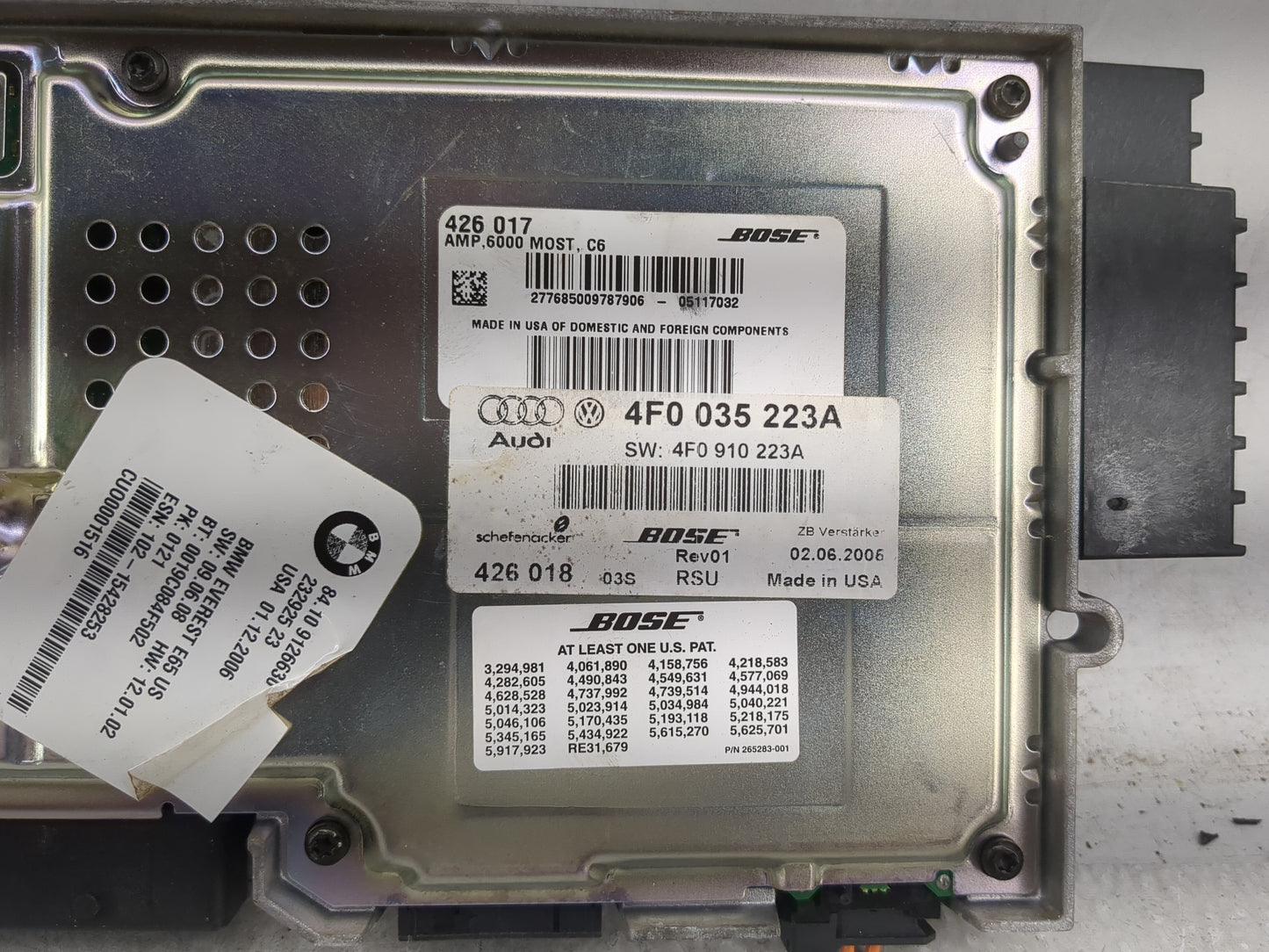 2006 Audi A6 Radio AM FM Cd Player Receiver Replacement P/N:4F0 035 223A Fits OEM Used Auto Parts - Oemusedautoparts1.com