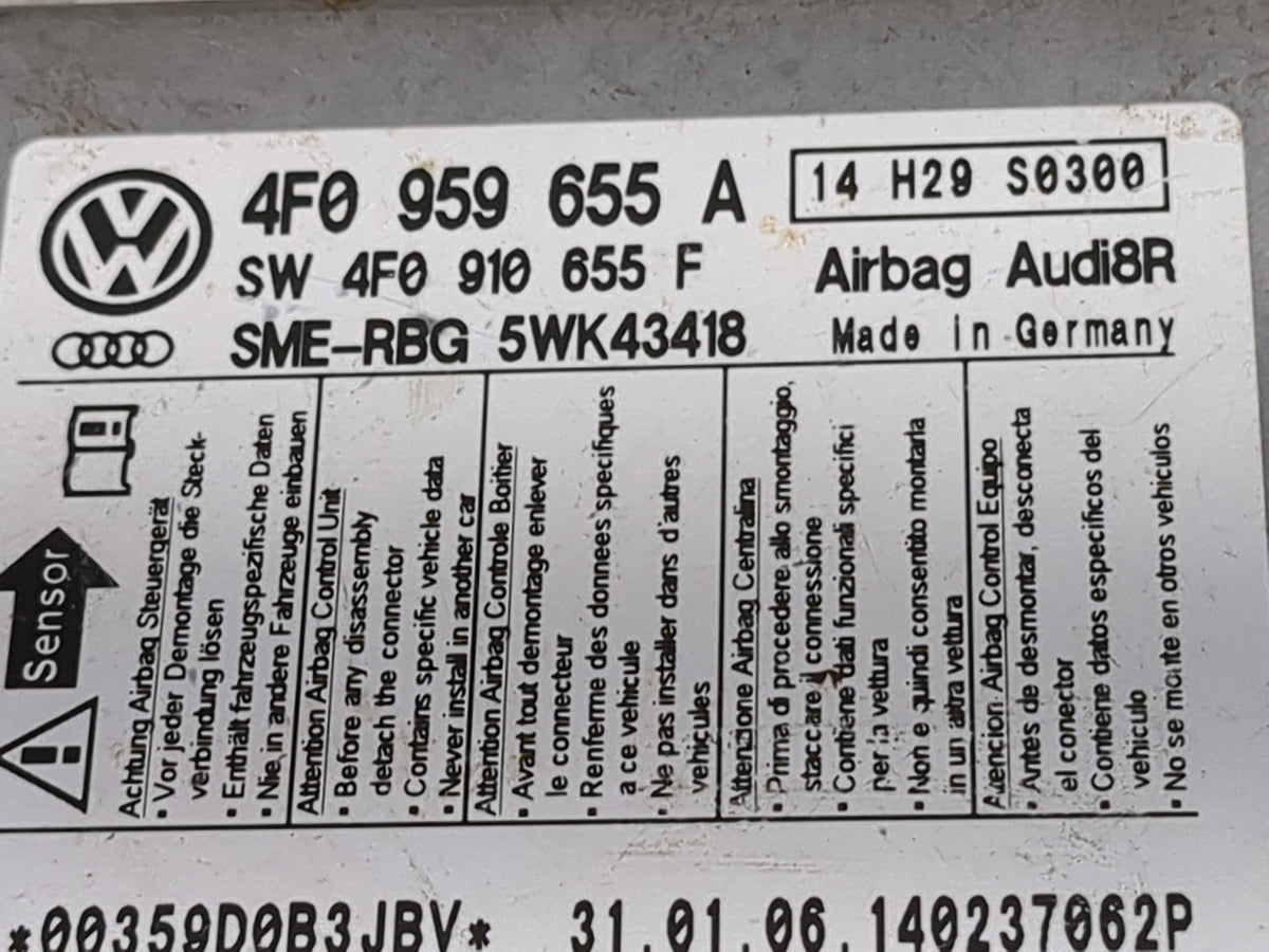 2006-2010 Audi A6 Safety Restraint Srs Airbag Control Module 1502465 - Oemusedautoparts1.com