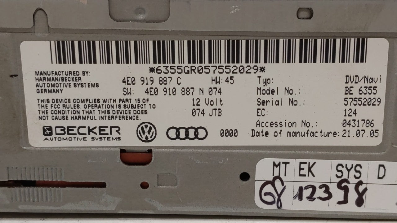 Audi A6 Information Display Screen - Oemusedautoparts1.com